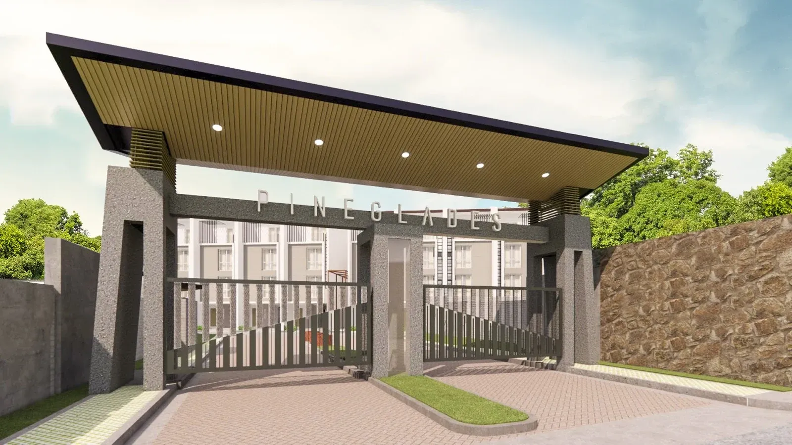 The gated frontage of Pineglades Residences in Bahay Toro, Project 8, Quezon City